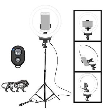 Osaka® 10" Professional Led Ring Light With Tripod Stand For Mobile Phones & Camera, 3 Color Temperature Mode Dimmable Lighting For Photo Shoot Youtube Video Shooting With Bluetooth For Andoid/Ios