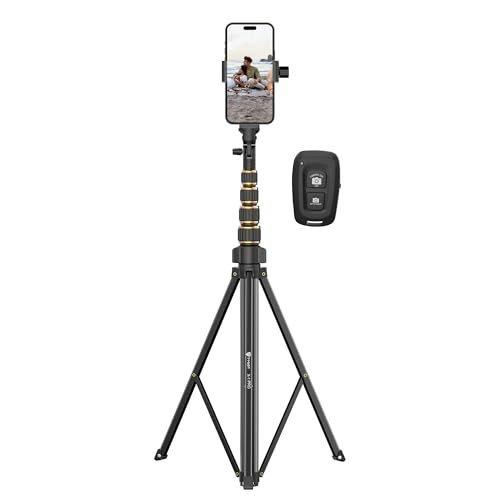 Tygot X-1 Pro 78-Inches Aluminium Tripod With Bluetooth Remote, Mobile Holder, Phone Stand For Ring Light, Gopro & Camera, Light Stand For Video Recording, Shooting, Streaming, Reels, Youtube