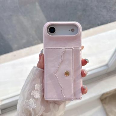 New Luxury Solid Color Velvet Wallet Card Slot Mirror Phone Case For iPhone 17 Pro Max Air 15 11 12 13 14 16 Pro Max Back Cover