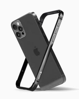 RAEGR iPhone 15 Pro Max Case | Anodized Aluminum Bumper | Supports Mag-Safe Wireless Charging | Edge Armor Protective Minimal Case Designed for iPhone 15 Pro Max (6.7-Inch) (2023) - Black RG10529