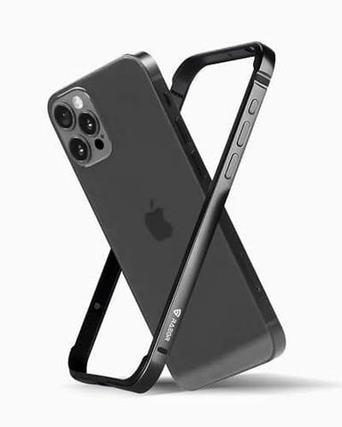 RAEGR iPhone 15 Pro Max Case | Anodized Aluminum Bumper | Supports Mag-Safe Wireless Charging | Edge Armor Protective Minimal Case Designed for iPhone 15 Pro Max (6.7-Inch) (2023) - Black RG10529