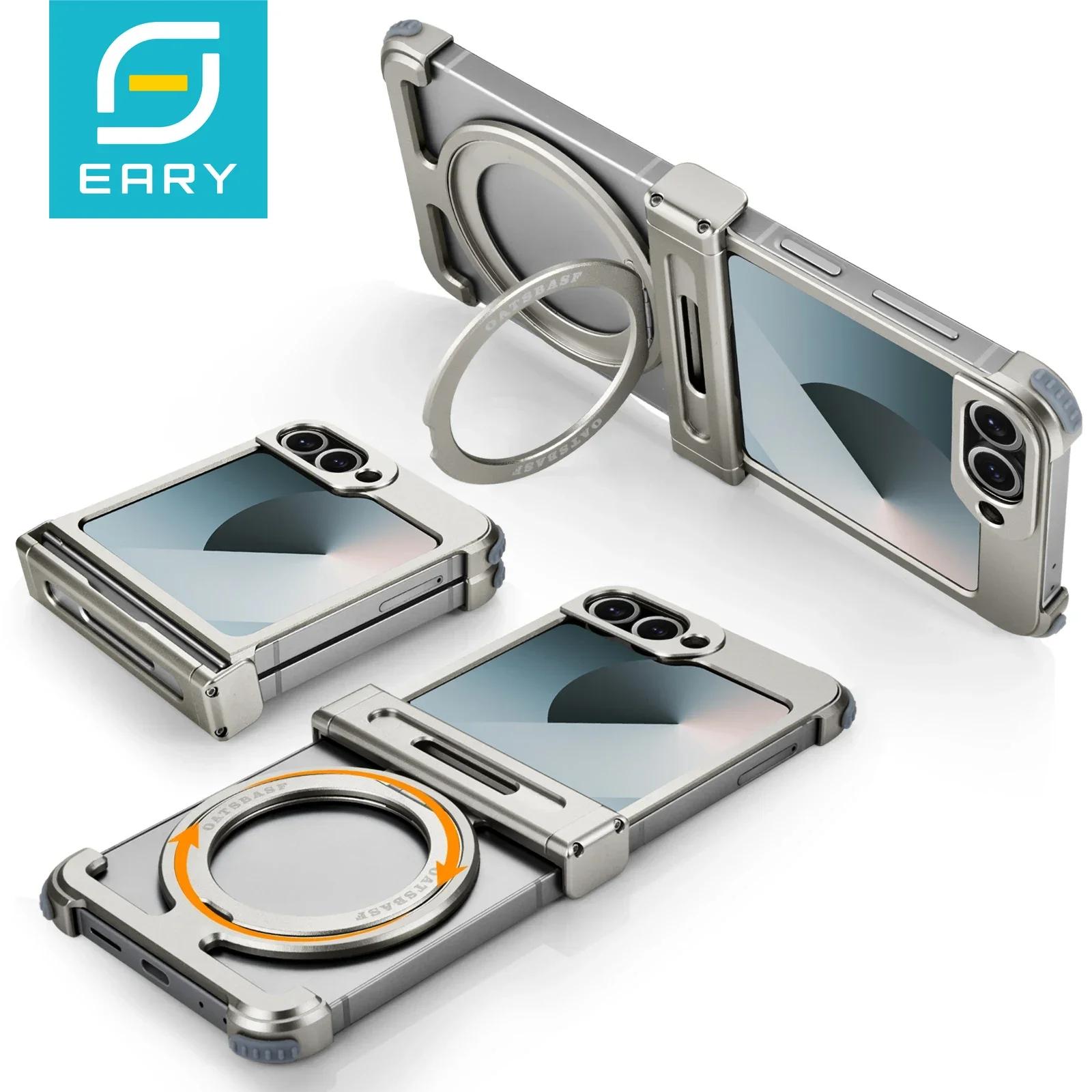 Eary for Samsung Galaxy Z Flip 7 6 Case for MagSafe 360ยฐRotatable Magnetic Kickstand Ultra-Thin Shockproof Protective 7 6 Cover