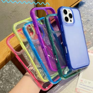 Luxury Bright Candy Color Shockproof Case for iPhone 16 15 14Plus 13 12 11 Pro Max Soft Bumper Armor Aesthetic Clear Phone Cover