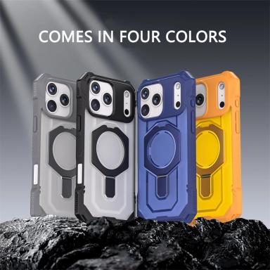 Premium Military Grade Anti-Drop Armor Case Case for IPhone 17 Air 16 Pro Max Magnetic Invisible Bracket Protect Cover Funda
