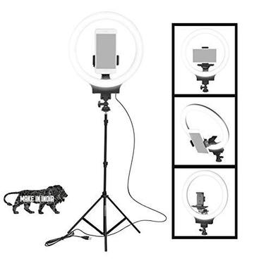 Osaka® 10" Professional Led Ring Light With Tripod Stand For Mobile Phones & Camera, 3 Color Temperature Mode Dimmable Lighting For Photo Shoot Youtube Video Shooting
