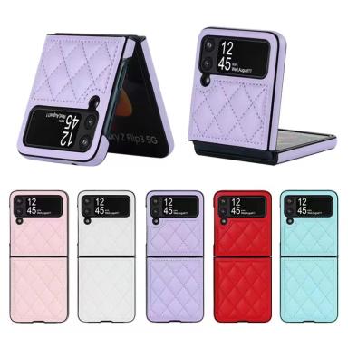 Soft Solid Color Leather Flip Phone Cover For Samsung Galaxy Z Flip 5 4 Z Flip 3 Full Protection Shockproof Folding Phone Case