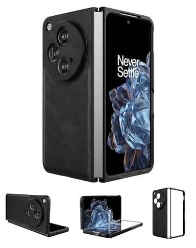 MOBILOVE Back Cover Case for OnePlus Open | Ultra Slim Premium Leather Shockproof Case with Screen and Camera Protection (Black)