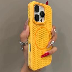 Luxury Magsafe Heat Dissipation Candy Phone Case For iPhone 17 12 13 14 15 16 Pro Max 16 Plus 17Air Magnetic Bumper Back Cover