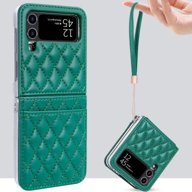 VIETAO Premium PU Leather Phone Case for Samsung Galaxy Z Flip 8 Flip7/6/5/4, Z Flip 8 Phone Case with Wrist Strap And Card Slot
