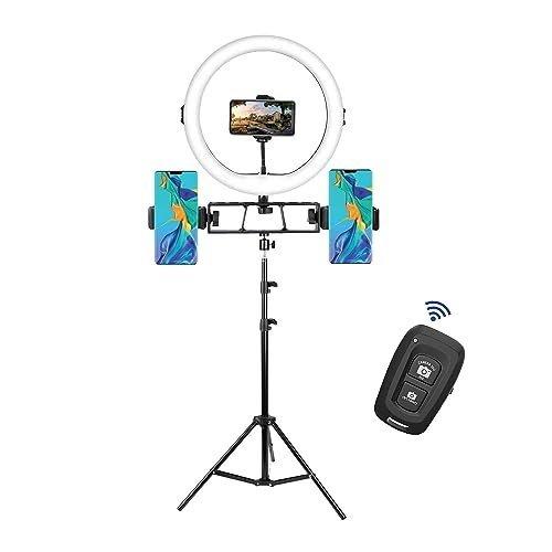 Tygot Rl-221 Professional Led Ring Light With Tripod Stand & Bluetooth Remote For Mobile Phones & Camera, 3 Temperature Mode Dimmable Lighting, Photo-Shoot, Video Shoot, Makeup