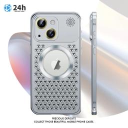 Aluminium Metal Heat Dissipation MagSafe Phone Case For iPhone13 iPhone14 iPhone15 Pro ProMax (5 Colours)