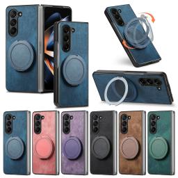 Magnetic 360° Rotating Invisible Kickstand Cover Phone Case for Samsung Galaxy Z Fold 7 6 5 4 3 Fold7 Fold6 Fold5 Fold4 Fold3 5G
