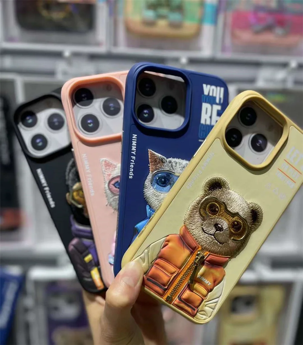 New High Quality Pet Protect Cover Lovely Cool Knitted Embroidery Couple Gift Phone Cases For iPhone13 Series
