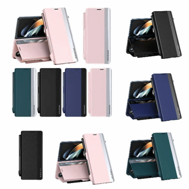 Top-Rated Magnetic Flip Leather Case with S-Pen Slot for Samsung Galaxy Z Fold 3/4 (4 Colors)
