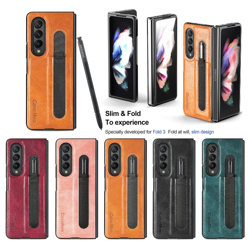 Flip Phone Case For Samsung Galaxy Z Fold 5 4 3 Fold Phone Cover Shockproof Anti Drop Phone Cover With Pen Holderexclude Pen Featured