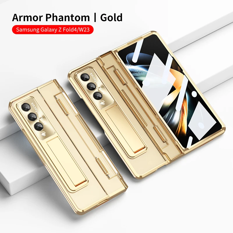 For Samsung Galaxy Z Fold 4 Z Fold 3 Folding Hinge Phantom Transparent Bracket 360 All Inclusive Hard Mobile Phone Case Cover Featured