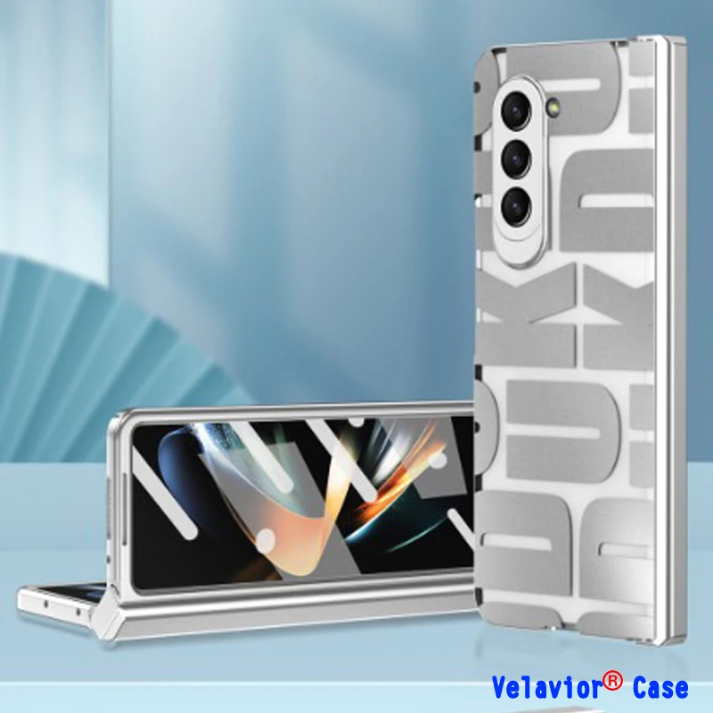 For Samsung Galaxy Z Fold 5 Case Ansparent Hinge Protection Hard Shockproof Cover For Galaxy Z Fold 5 4 3 5g Plating Phone Case Featured