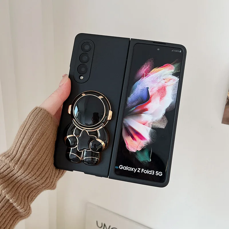 Z Fold4 Case Cute Cartoon Electroplated Folding Stand Phone Case For Samsung Galaxy Z Fold 5 Case Z Fold2 Z Fold 3 2 1 4 Cover Featured