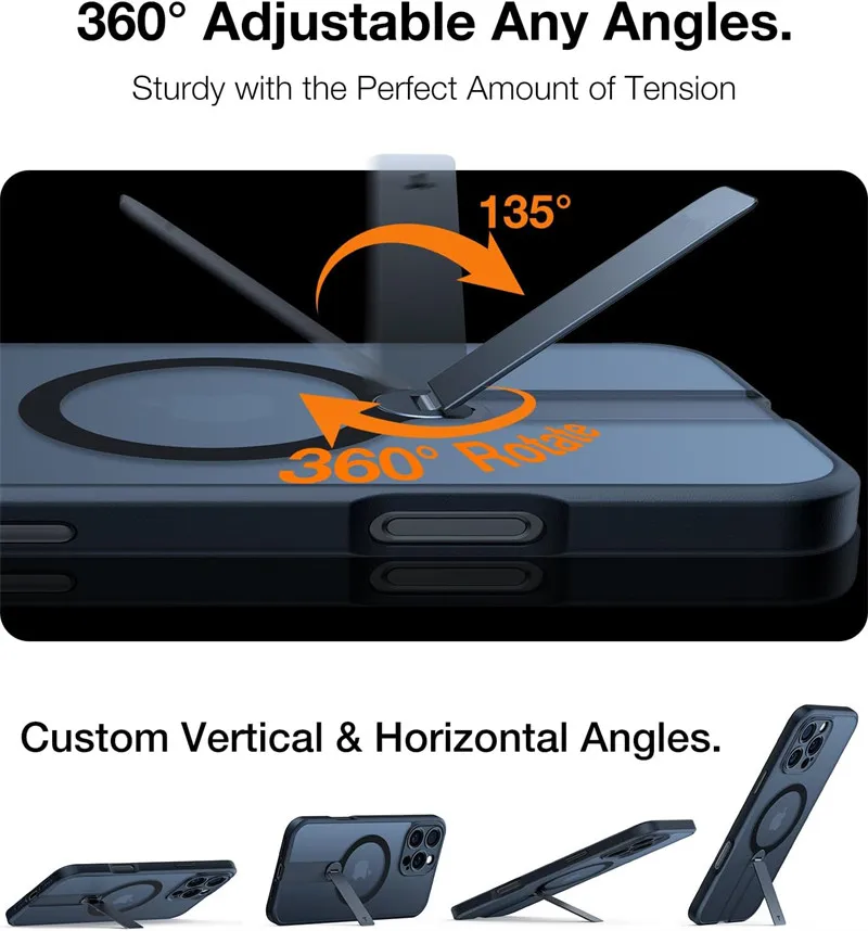 360 Hidden Metal Stand Magnetic Case For Magsafe Iphone 16 15 14 13 12 Pro Max Plus 16pro 16plus Iphone16 Mag Safe Phone Cover Gallery 1 360 Hidden Metal Stand Magnetic Case For Magsafe Iphone 16 15 14 13 12 Pro Max Plus 16pro 16plus Iphone16 Mag Safe Phone Cover Gallery 1