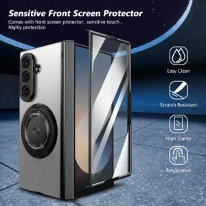 360 Magnetic Ring Kickstand Hard Cover Case For Samsung Galaxy Z Fold 7 6 5 4 3 Universal Macsafe Holder Compatible Featured