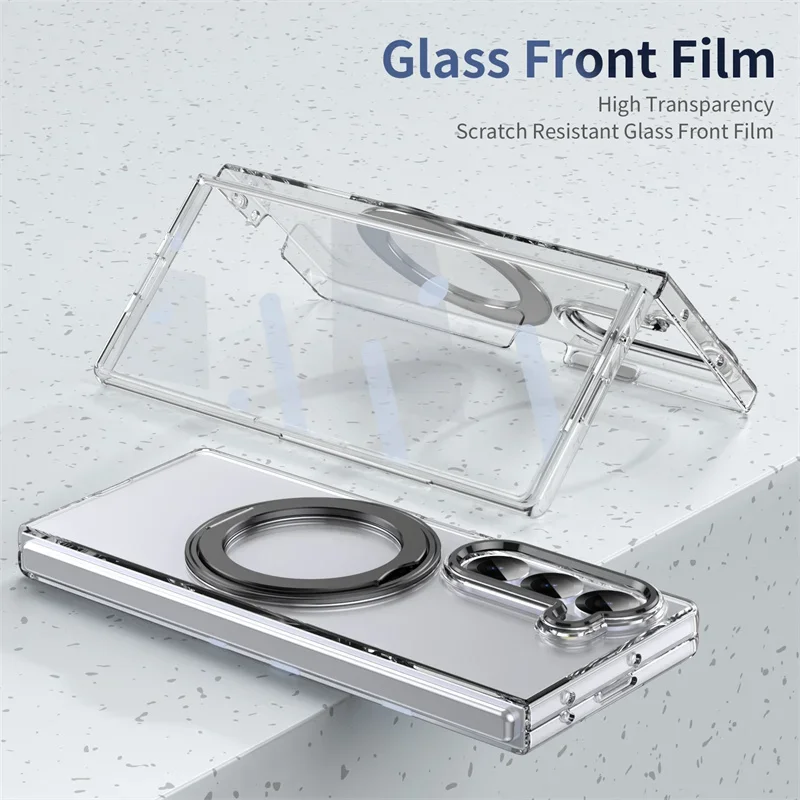 360 Rotating Magnetic Stand Transparent Phone Case For Samsung Galaxy Z Fold 7 6 5 4 3 Magsafe Wireless Charging Protect Cover Gallery 5 360 Rotating Magnetic Stand Transparent Phone Case For Samsung Galaxy Z Fold 7 6 5 4 3 Magsafe Wireless Charging Protect Cover Gallery 5