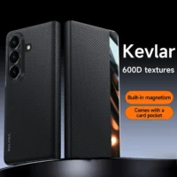 Carbon Fiber Pattern Leather Magsafe Magnet Case For Samsung Galaxy Z Fold 7 6 5 4 Business Window View Wireless Charging Cover Featured