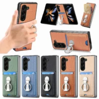 Carbon Fibre Cards Solt Wallet Kickstand Case For Samsung Z Fold 7 6 5 4 5g Fold5 Finger Ring Holder Bracket Anti Drop Bag Cover Featured Carbon Fibre Cards Solt Wallet Kickstand Case For Samsung Z Fold 7 6 5 4 5g Fold5 Finger Ring Holder Bracket Anti Drop Bag Cover Featured