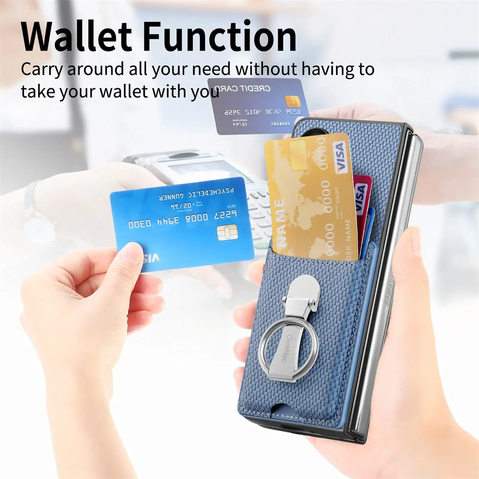 Carbon Fibre Cards Solt Wallet Kickstand Case For Samsung Z Fold 7 6 5 4 5g Fold5 Finger Ring Holder Bracket Anti Drop Bag Cover Gallery 1 Carbon Fibre Cards Solt Wallet Kickstand Case For Samsung Z Fold 7 6 5 4 5g Fold5 Finger Ring Holder Bracket Anti Drop Bag Cover Gallery 1