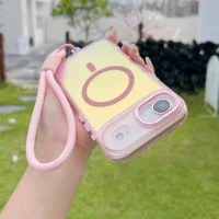 Dazzling Laser Gradient Magnetic Lanyard Case For Iphone 17 Air 16 E 15 14 Plus 13 12 11 Pro Max For Magsafe Shockproof Cover Featured