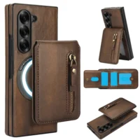 Detachable Wallet Cards Solt Holder For Magsafe Magnetic Case For Samsung Galaxy Z Fold 6 5 4 3 Fold6 Zfold Leather Zipper Cover Featured