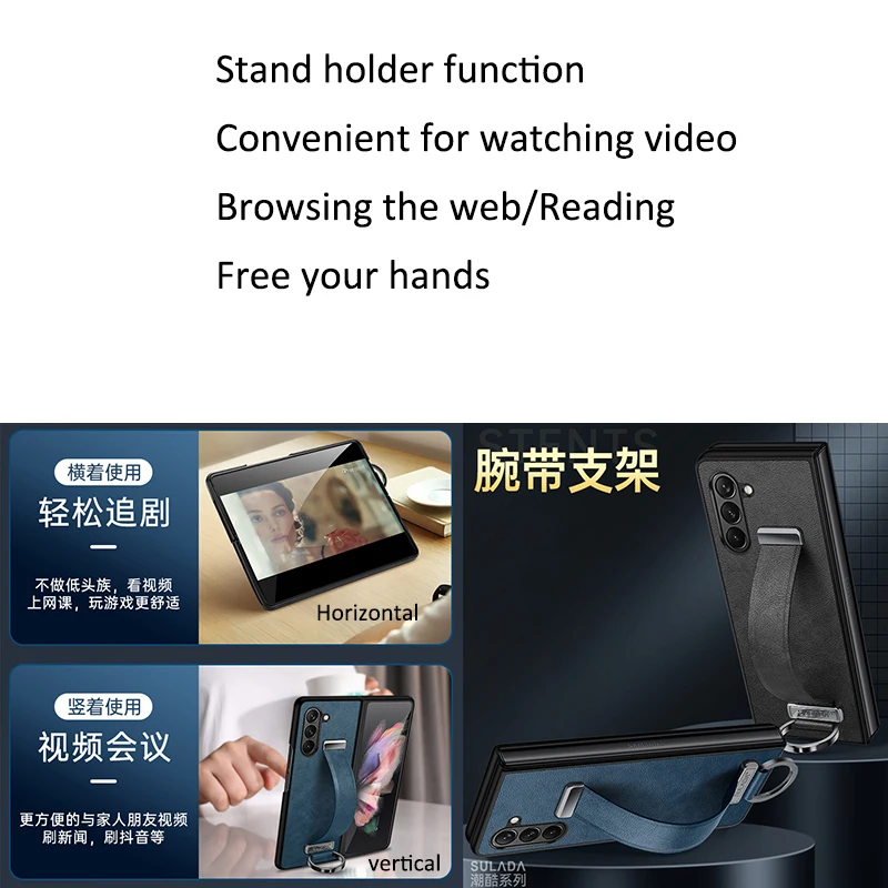 Finger Hand Grip Band Belt Strap Case For Samsung Galaxy Z Fold6 Fold5 Fold4 Fold 6 5 4 Business Pu Leather Protector Shell Gallery 3 Finger Hand Grip Band Belt Strap Case For Samsung Galaxy Z Fold6 Fold5 Fold4 Fold 6 5 4 Business Pu Leather Protector Shell Gallery 3