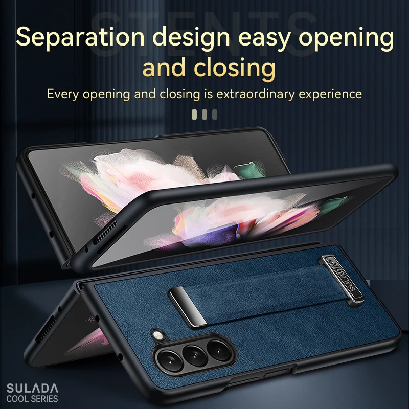 Finger Hand Grip Band Belt Strap Case For Samsung Galaxy Z Fold6 Fold5 Fold4 Fold 6 5 4 Business Pu Leather Protector Shell Gallery 4 Finger Hand Grip Band Belt Strap Case For Samsung Galaxy Z Fold6 Fold5 Fold4 Fold 6 5 4 Business Pu Leather Protector Shell Gallery 4