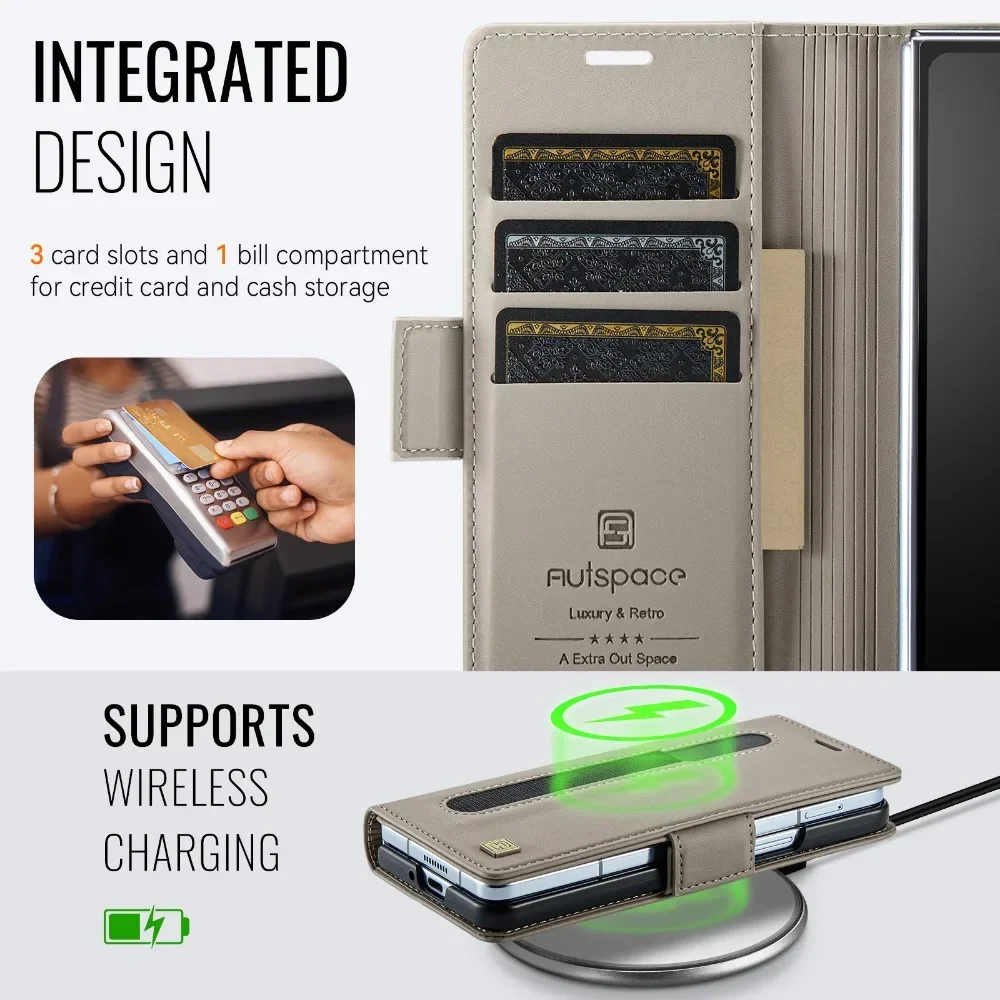 Flip Wallet With Pen Holder Leather Phone Case For Samsung Galaxy Z Fold 7 6 5 Fold6 Fold5 Rfid Blocking Crad Slot Holder Cover Gallery 1 Flip Wallet With Pen Holder Leather Phone Case For Samsung Galaxy Z Fold 7 6 5 Fold6 Fold5 Rfid Blocking Crad Slot Holder Cover Gallery 1