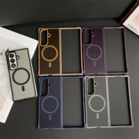 For Magsafe Magnetic Matte Transparent Phone Case For Samsung Galaxy Z Fold 7 6 5 4 Fold7 Fold6 Airbag Bumper Shockproof Cover Featured