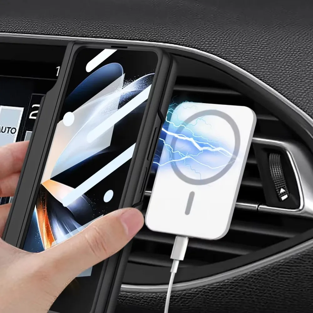 For Samsung Galaxy Z Fold 6 5 4 3 Case Magsafe Wireless Charging Magnetic Hinge Pen Holder Stand With Film Cover For Fold5 Fold6 Gallery 2 For Samsung Galaxy Z Fold 6 5 4 3 Case Magsafe Wireless Charging Magnetic Hinge Pen Holder Stand With Film Cover For Fold5 Fold6 Gallery 2