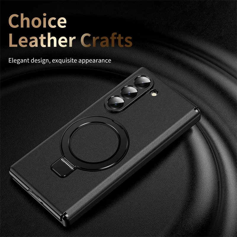 For Samsung Galaxy Z Fold 7 6 5 4 3 Case Leather Magsafe Hinge Bracket Full Screen Glass Protective Magnetic Cover For Z Fold6 7 Gallery 2 For Samsung Galaxy Z Fold 7 6 5 4 3 Case Leather Magsafe Hinge Bracket Full Screen Glass Protective Magnetic Cover For Z Fold6 7 Gallery 2