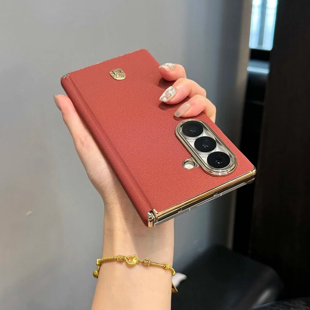 For Samsung Galaxy Z Fold 7 Case Luxury Pu Leather Skin Comfortable Plating Protective Back Cover Case For Samsung Z Fold7 Shell Gallery 2 For Samsung Galaxy Z Fold 7 Case Luxury Pu Leather Skin Comfortable Plating Protective Back Cover Case For Samsung Z Fold7 Shell Gallery 2