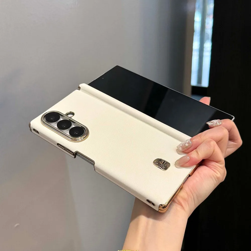 For Samsung Galaxy Z Fold 7 Case Luxury Pu Leather Skin Comfortable Plating Protective Back Cover Case For Samsung Z Fold7 Shell Gallery 3 For Samsung Galaxy Z Fold 7 Case Luxury Pu Leather Skin Comfortable Plating Protective Back Cover Case For Samsung Z Fold7 Shell Gallery 3
