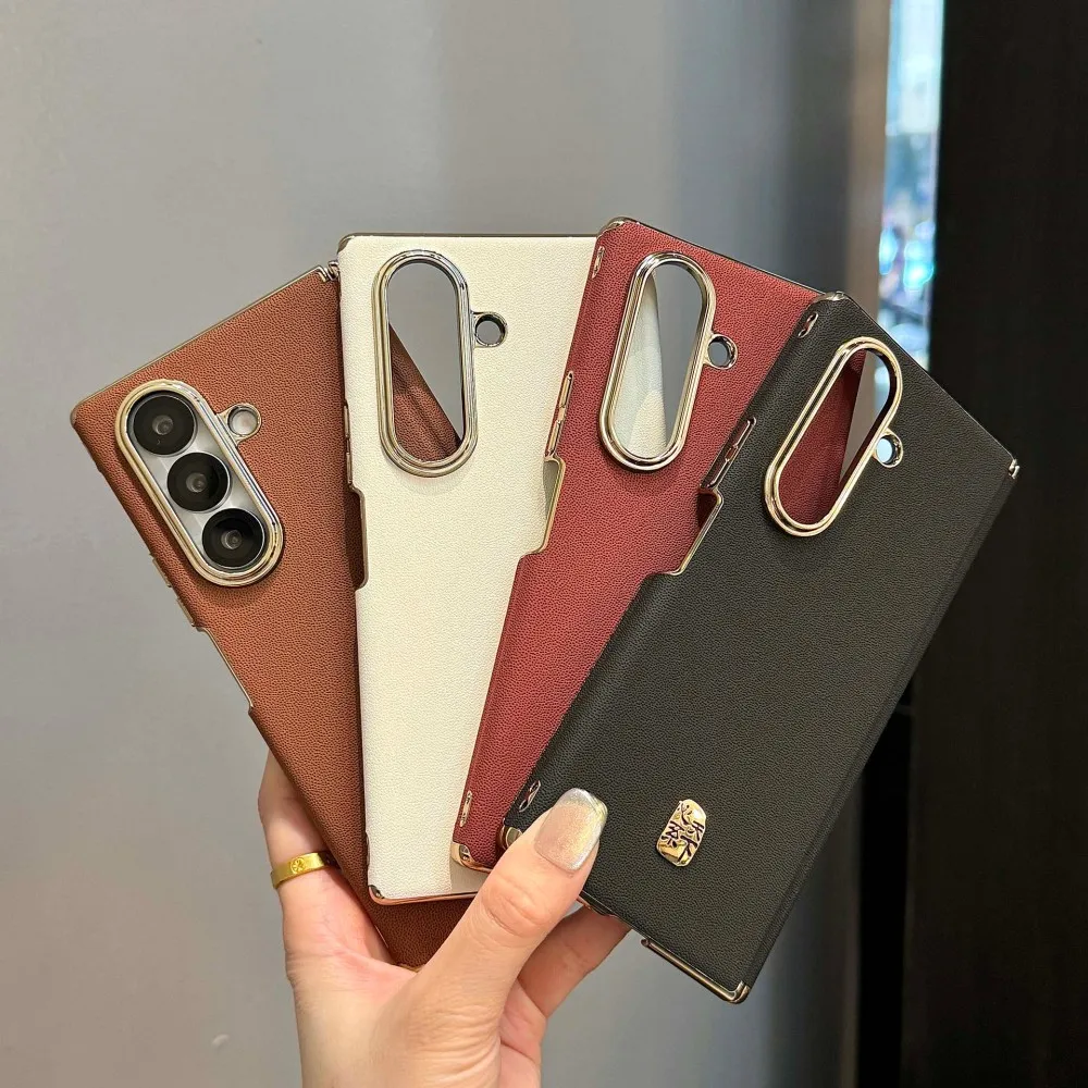 For Samsung Galaxy Z Fold 7 Case Luxury Pu Leather Skin Comfortable Plating Protective Back Cover Case For Samsung Z Fold7 Shell Gallery 5 For Samsung Galaxy Z Fold 7 Case Luxury Pu Leather Skin Comfortable Plating Protective Back Cover Case For Samsung Z Fold7 Shell Gallery 5