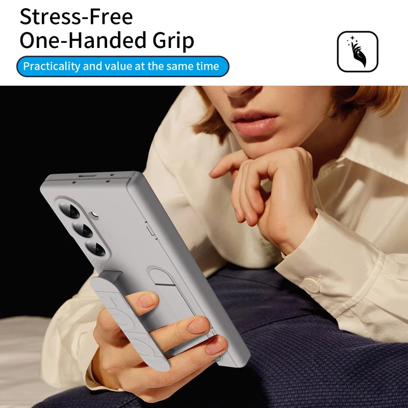 For Samsung Galaxy Z Fold 7 Case Pc Wristband Wrist Strap Kickstand Anti Fingerprint Cover With Tempered Glass For Z Fold7 Gallery 2 For Samsung Galaxy Z Fold 7 Case Pc Wristband Wrist Strap Kickstand Anti Fingerprint Cover With Tempered Glass For Z Fold7 Gallery 2