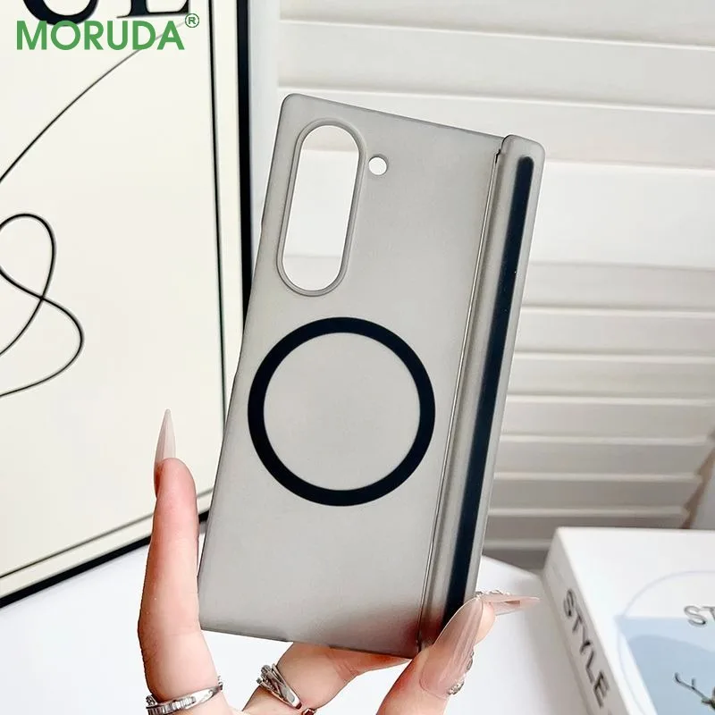 For Samsung Galaxy Z Fold7 Fold 4 5 6 7 Zfold6 Magsafe Matte Magnetic Case Hinge Protection Translucent Wireless Charging Cover Featured