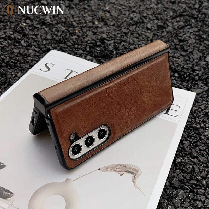 For Samsung Z Fold 5 6 7 Leather Case Pure Color 3 In 1 Hinge Protection Shockproof Cover For Samsung Galaxy Z Fold 4 5 6 7 Featured