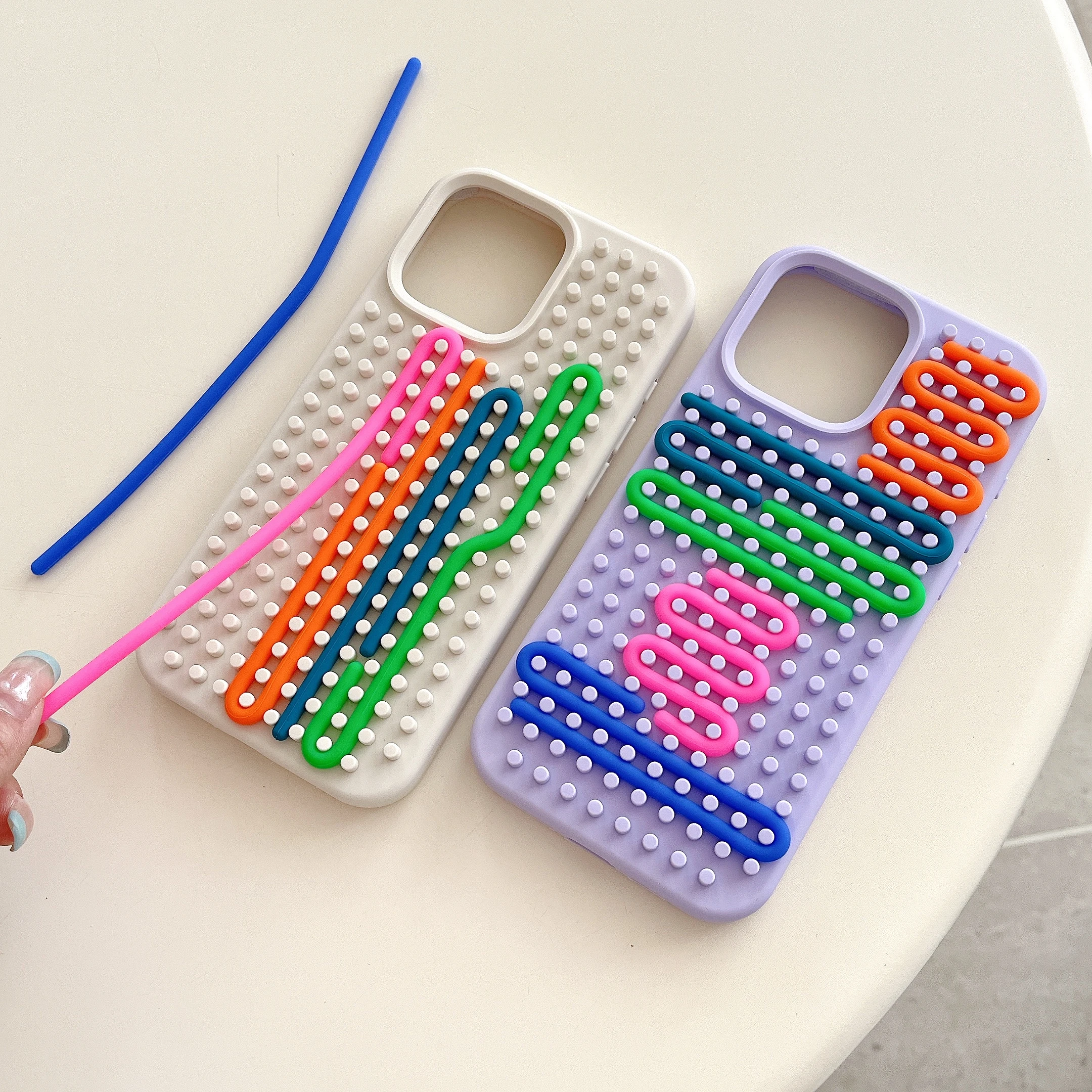 Funny Diy Dot Pattern Puzzle Maze Decompression Silicone Case For Iphone 16 15 14 13 Pro Max Creative Cute Shockproof Soft Cover Featured