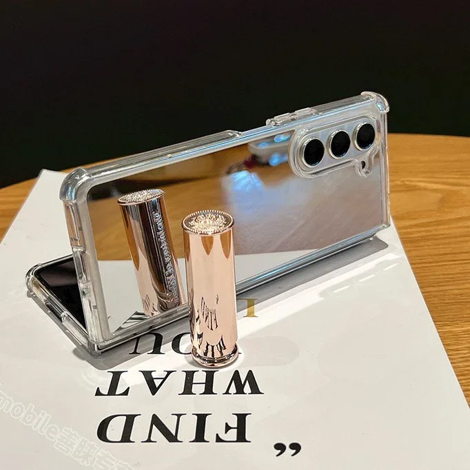 Girl Makeup Mirror Luxury Airbag Bumper Case For Samsung Galaxy Z Fold 7 6 5 4 3 Fold 7 Z Fold 6 5 Plating Mirror Cover Z Fold 7 Gallery 1 Girl Makeup Mirror Luxury Airbag Bumper Case For Samsung Galaxy Z Fold 7 6 5 4 3 Fold 7 Z Fold 6 5 Plating Mirror Cover Z Fold 7 Gallery 1
