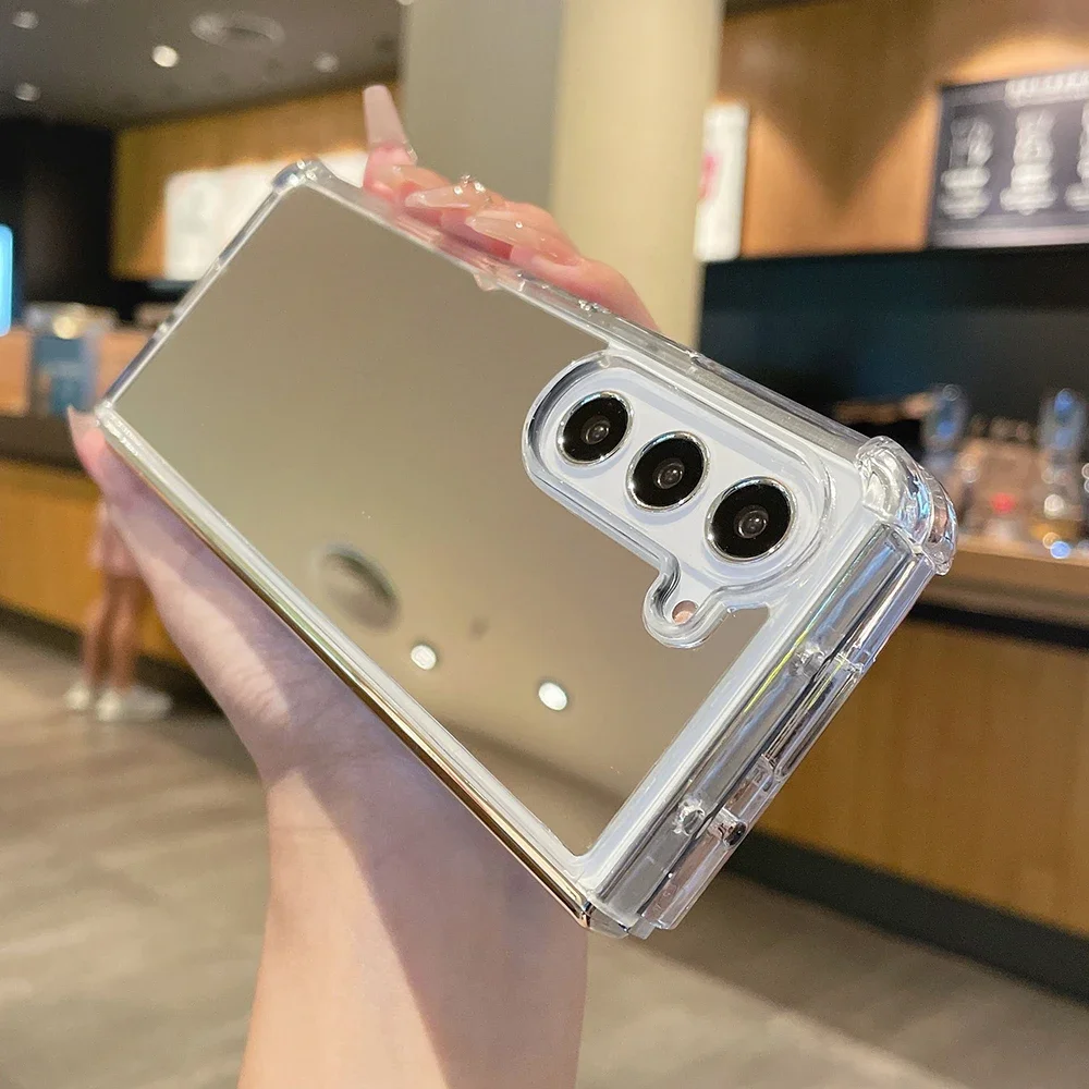 Girl Makeup Mirror Luxury Airbag Bumper Case For Samsung Galaxy Z Fold 7 6 5 4 3 Fold 7 Z Fold 6 5 Plating Mirror Cover Z Fold 7 Gallery 3 Girl Makeup Mirror Luxury Airbag Bumper Case For Samsung Galaxy Z Fold 7 6 5 4 3 Fold 7 Z Fold 6 5 Plating Mirror Cover Z Fold 7 Gallery 3