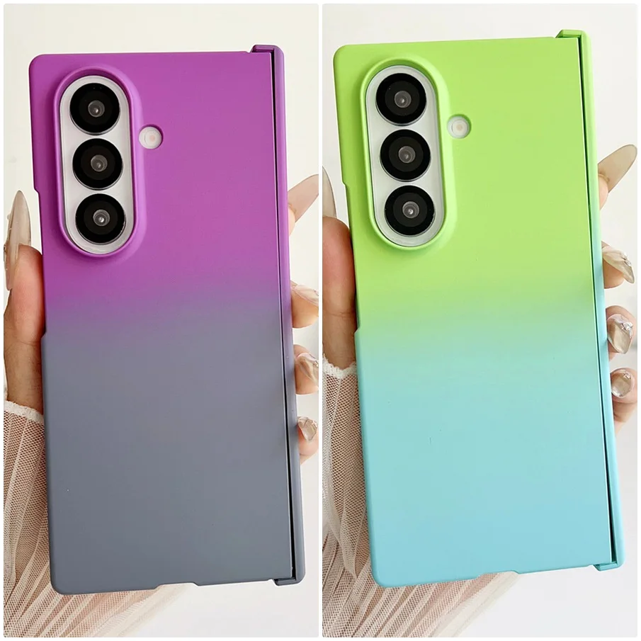 Gradient Skin Feel Hinged Phone Case For Samsung Galaxy Z Fold 7 Fold7 Good Touch Feel Camera Protect Cover Featured