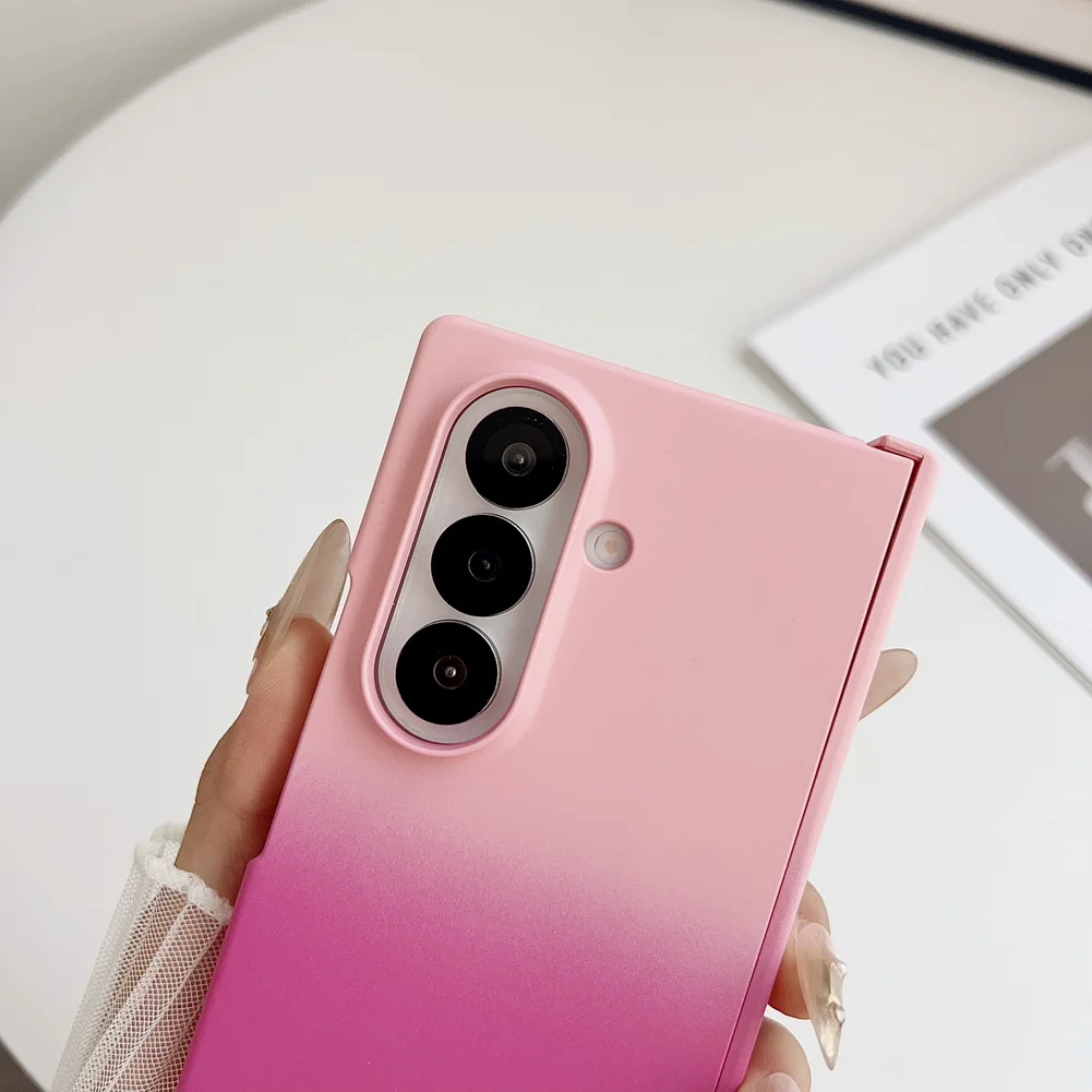 Gradient Skin Feel Hinged Phone Case For Samsung Galaxy Z Fold 7 Fold7 Good Touch Feel Camera Protect Cover Gallery 2 Gradient Skin Feel Hinged Phone Case For Samsung Galaxy Z Fold 7 Fold7 Good Touch Feel Camera Protect Cover Gallery 2