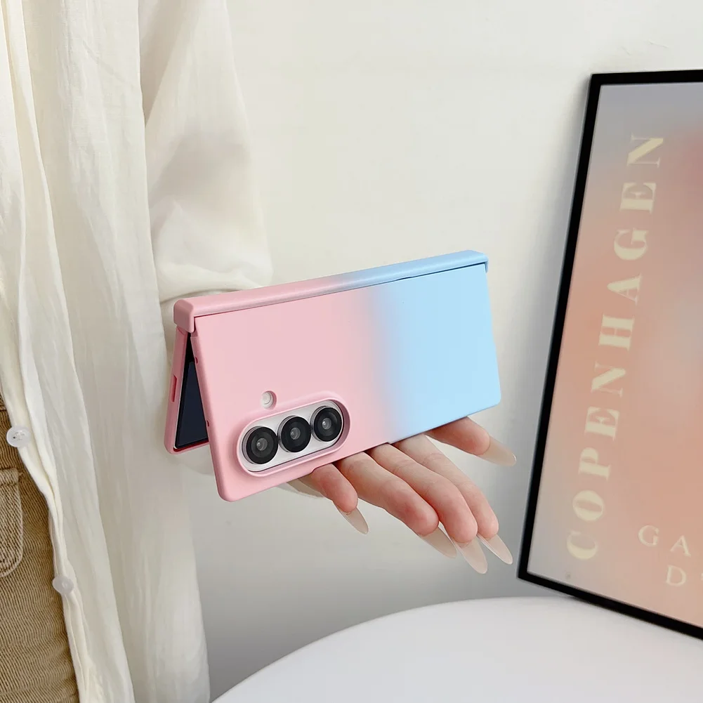 Gradient Skin Feel Hinged Phone Case For Samsung Galaxy Z Fold 7 Fold7 Good Touch Feel Camera Protect Cover Gallery 4 Gradient Skin Feel Hinged Phone Case For Samsung Galaxy Z Fold 7 Fold7 Good Touch Feel Camera Protect Cover Gallery 4