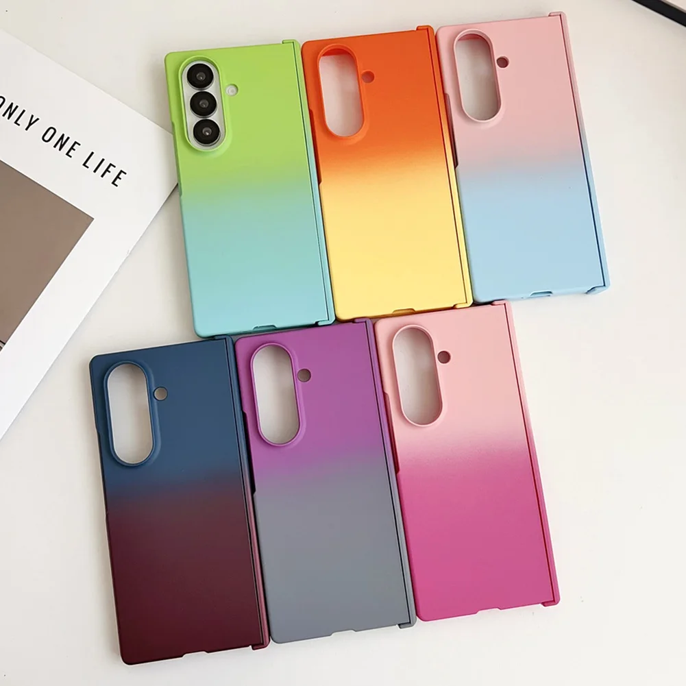 Gradient Skin Feel Hinged Phone Case For Samsung Galaxy Z Fold 7 Fold7 Good Touch Feel Camera Protect Cover Gallery 5 Gradient Skin Feel Hinged Phone Case For Samsung Galaxy Z Fold 7 Fold7 Good Touch Feel Camera Protect Cover Gallery 5