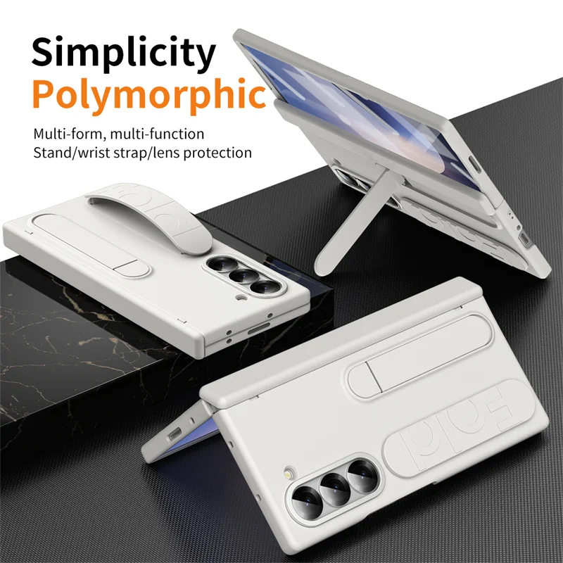 High End Wristband Stand Case For Samsung Galaxy Z Fold 7 6 5 4 3 Stylus Pen Slot Full Pack Screen Film Integrated Protect Cover Gallery 1 High End Wristband Stand Case For Samsung Galaxy Z Fold 7 6 5 4 3 Stylus Pen Slot Full Pack Screen Film Integrated Protect Cover Gallery 1